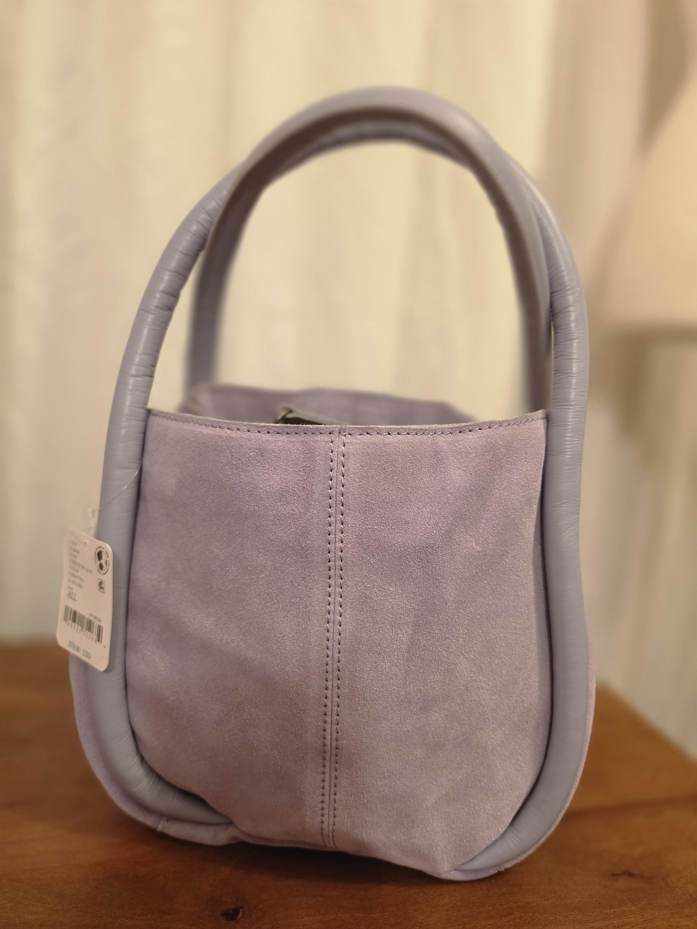 Free People Barlow Suede Bucket Bag Fields Of Lilac Pastel Purple Handbag NWT - Picture 8 of 8